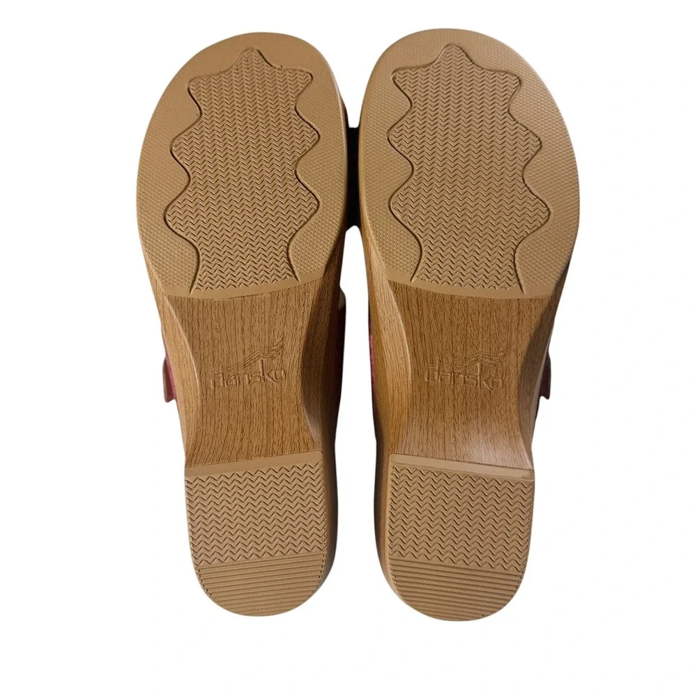 Dansko Sophie Moray Red Leather Slide Sandals Women's EU 42 US 11.5 NEW